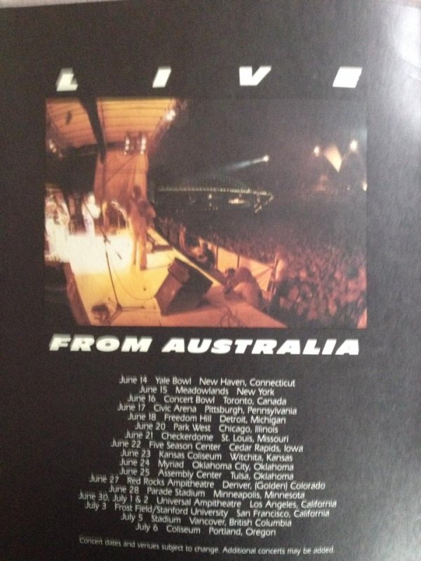 June/July 1980 US tour dates