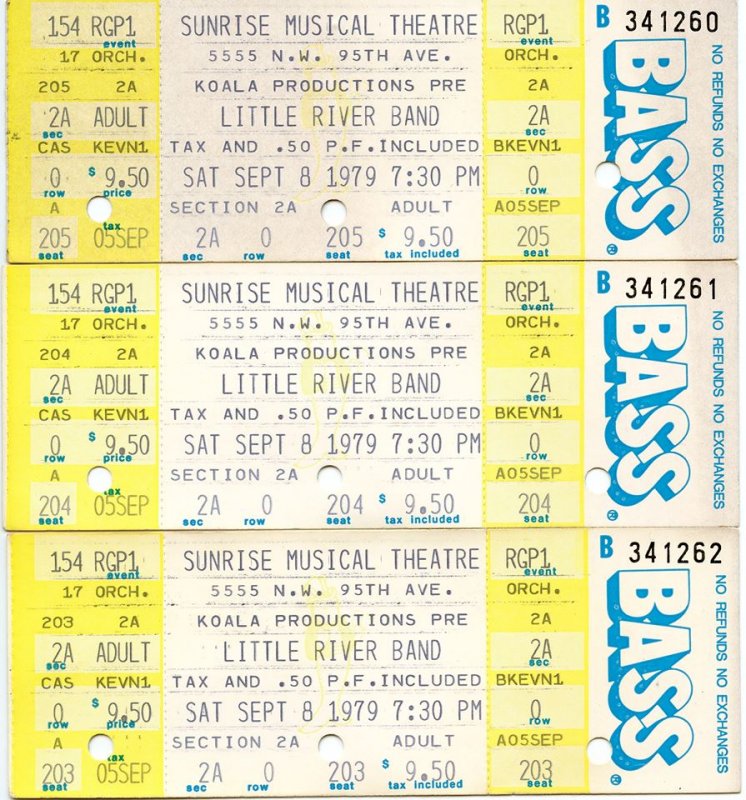 Sunrise Theatre, Ft. Lauderdale, Florida Sep 79'