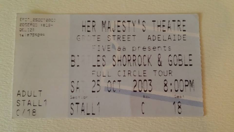 Her Majesty's Theatre Ticket 2003