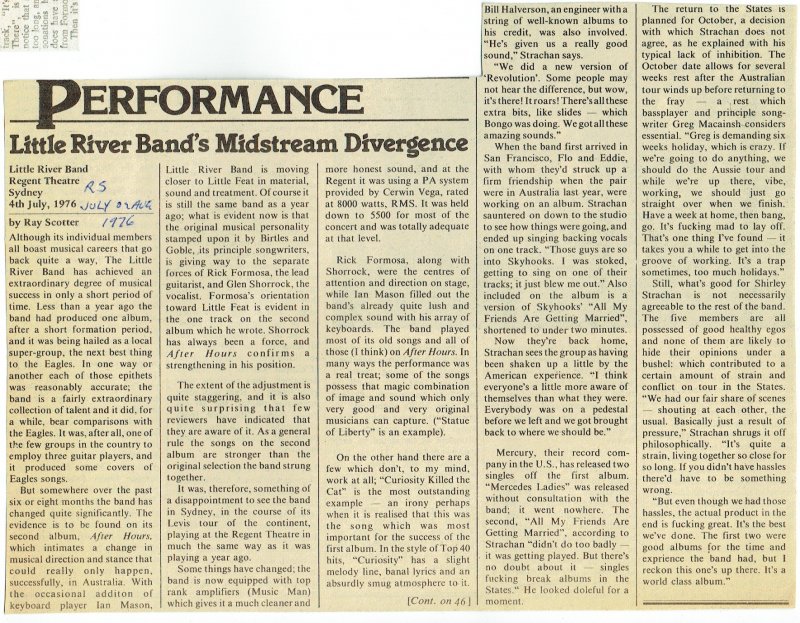 Regent Theatre Review 1976