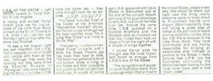 Darryl Cotton reviews LRB Greek Theatre Concert