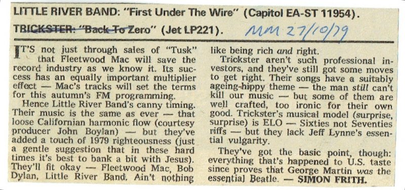 Melody Maker First Under The Wire Review
