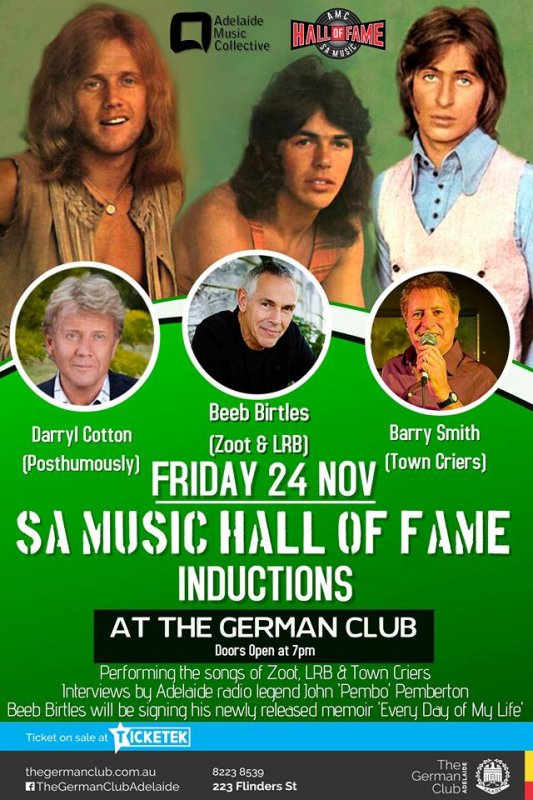Beeb Birtles SA Music Hall Of Fame Induction