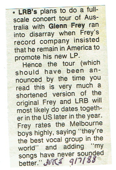 Glenn Frey with LRB Tour