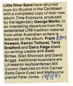 LRB Return From Air Studios