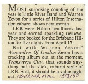 LRB With Warren Zevon