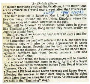 The Net, World Tour & Glenn Shorrock Duet With Renee Geyer