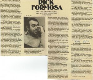 Ric Formosa Quit Before Goldrush