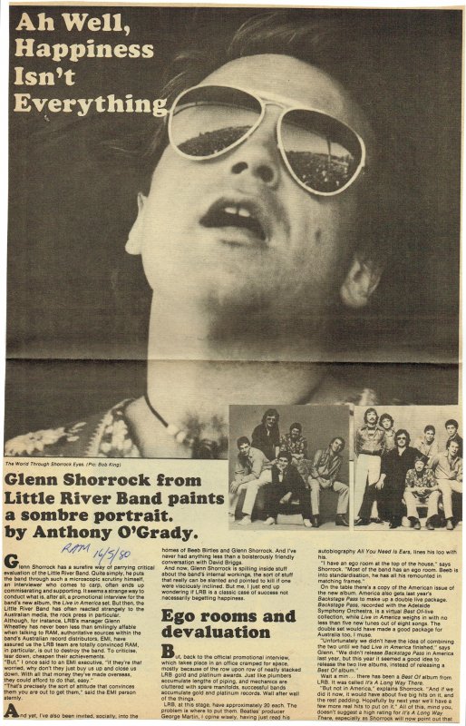 Glenn Shorrock on happiness in 1980