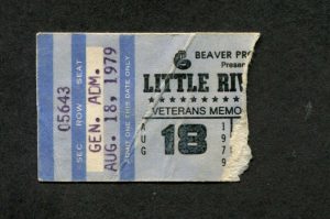 LRB Ticket 18/8/79 - Veterans Memorial Coliseum Portland, OR