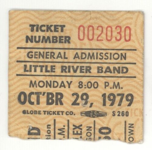 Little River Band 10/29/79 Portland OR Concert Ticket