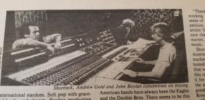 Shorrock, Andrew Gold & John Boylan Mixing