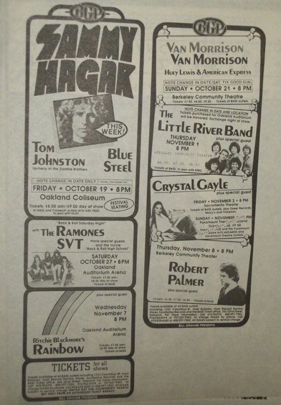 November 1st 1979 Advert for Little River Band at the Berkeley Community Theatre, California