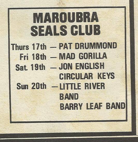 Little River Band Maroubra Seals Club, Sydney