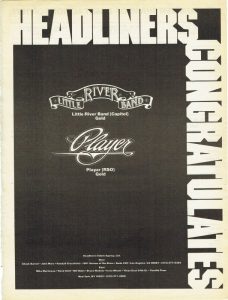 Headliners Congratulates Little River Band On Achieving Gold