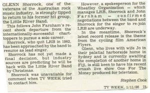 Glenn Shorrock Rejoining Little River Band Negotiations