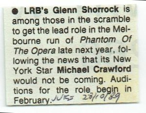 Glenn Shorrock Possible Phantom
