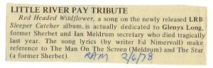 'Red Headed Wild Flower' Pays Tribute