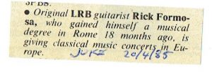 Ric Formosa Performing Classical Music In Europe