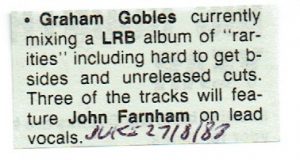Graeham Goble Mixing 'Too Late To Load'