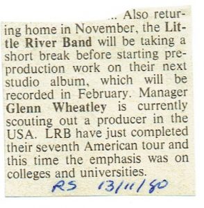 Little River Band Taking A Break