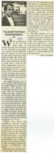 Rolling Stone Review 'Villain Of The Peace'