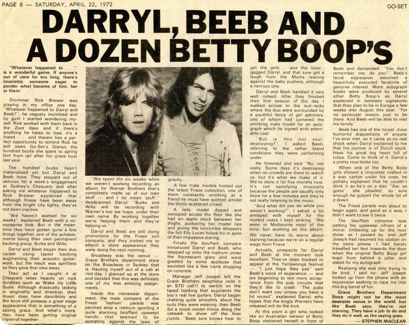 Darryl, Beeb And A Dozen Betty Boops