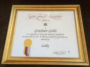 Graeham Goble's BMI Award For 'Lady'