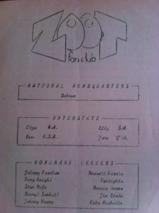 Zoot Fan Club Letter And Card 2