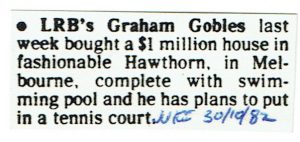 Graeham Goble Purchases New Home